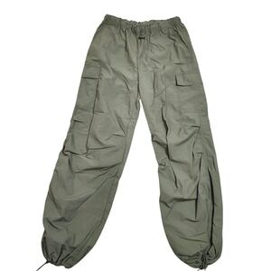 LOVE TREE Olive Green Cargo Pants Drawstring Waist Jogger Style Women's Large